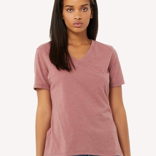 Bella + Canvas Women's Relaxed Heather CVC V-Neck Tee 6405CVC