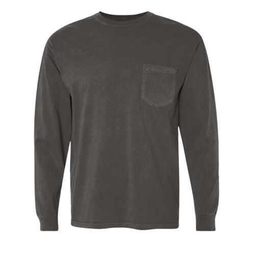 Garment-Dyed Heavyweight Long Sleeve Pocket T-Shirt. Thumbnail