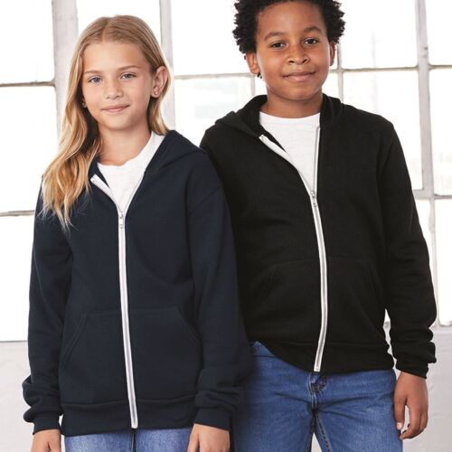 Bella + Canvas Youth Sponge Fleece Full-Zip Hoodie. 3739Y