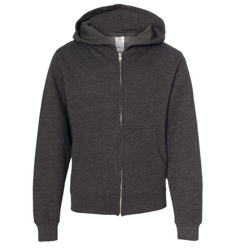 Youth Midweight Full-Zip Hooded Sweatshirt. Thumbnail