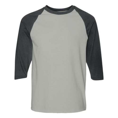 Heavy Cotton Three-Quarter Raglan Sleeve Baseball T-Shirt - Embroidered Thumbnail