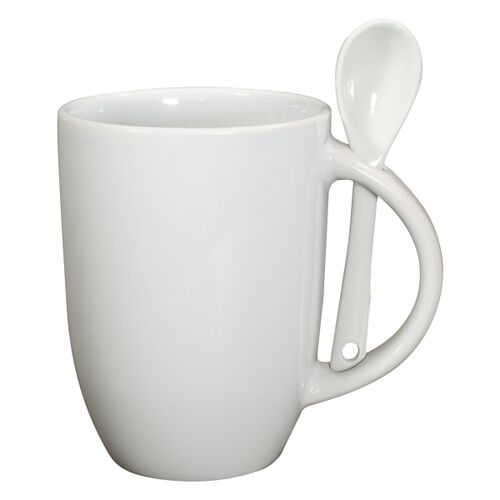 12oz Dapper Ceramic Mug With Spoon Thumbnail