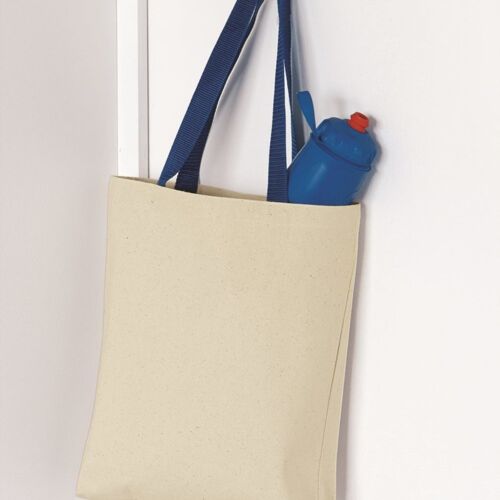 Q-Tees 11L Canvas Tote With Color Handles. Q4400