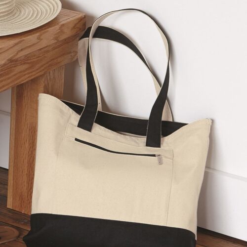 Q-Tees 18.6L Canvas Zipper Tote Q1300