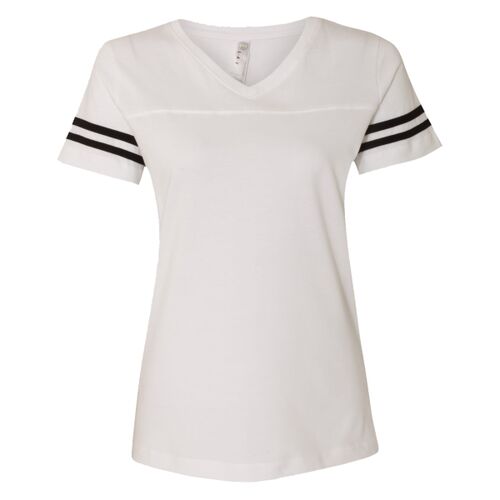 Women's Football V-Neck Fine Jersey Tee. Thumbnail