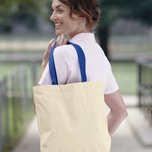 Liberty Bags 10 Ounce Gusseted Cotton Canvas Tote with Colored Handle 8868