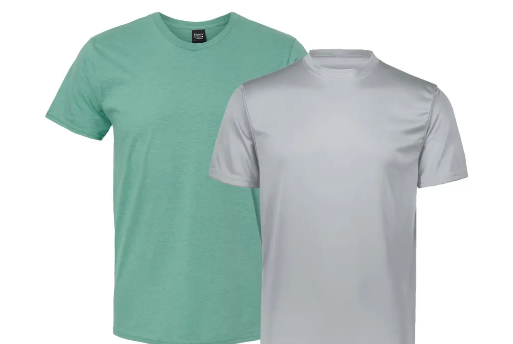 Two t-shirts in green and grey color