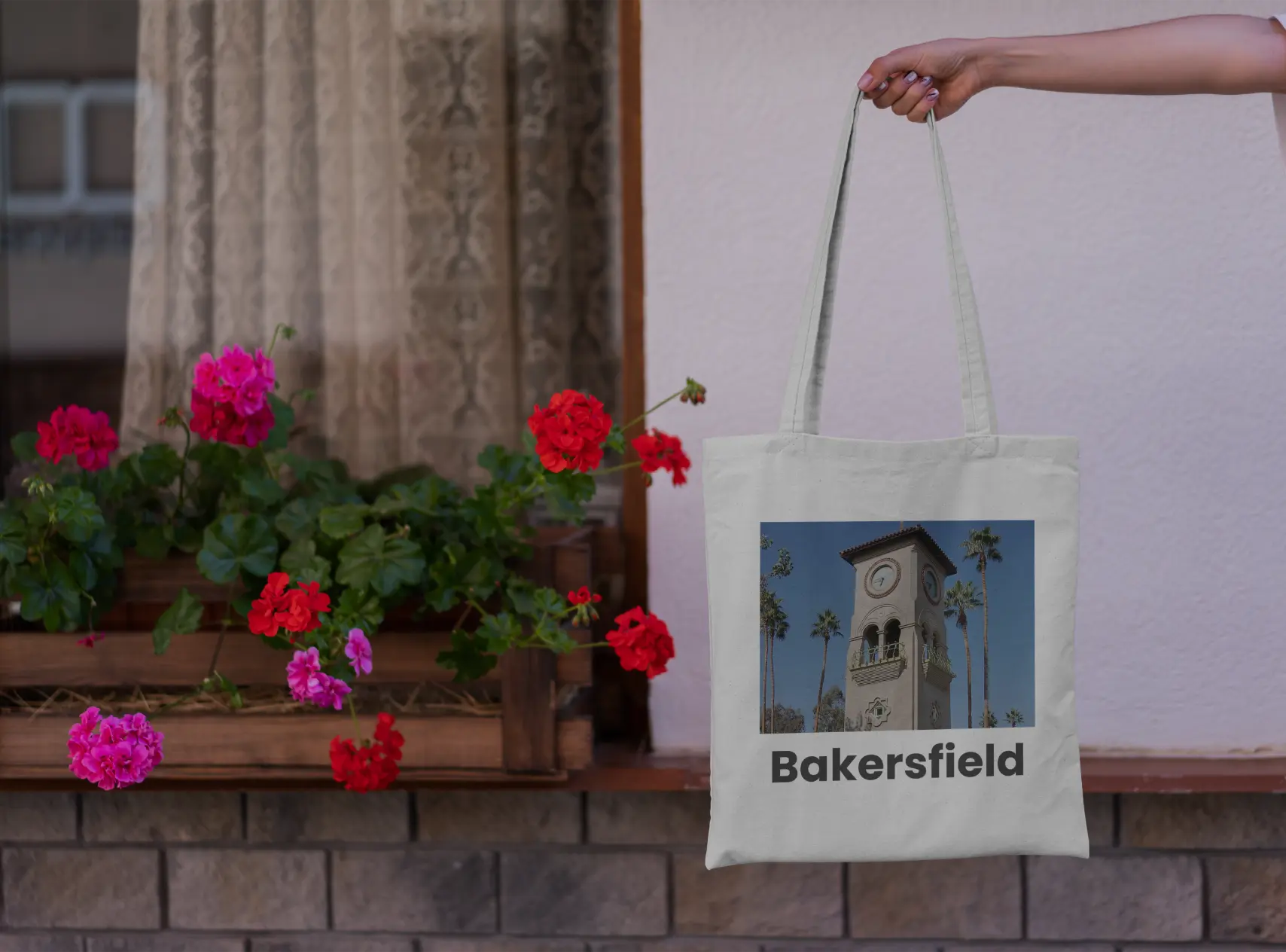 Totebag with bakersfield print 