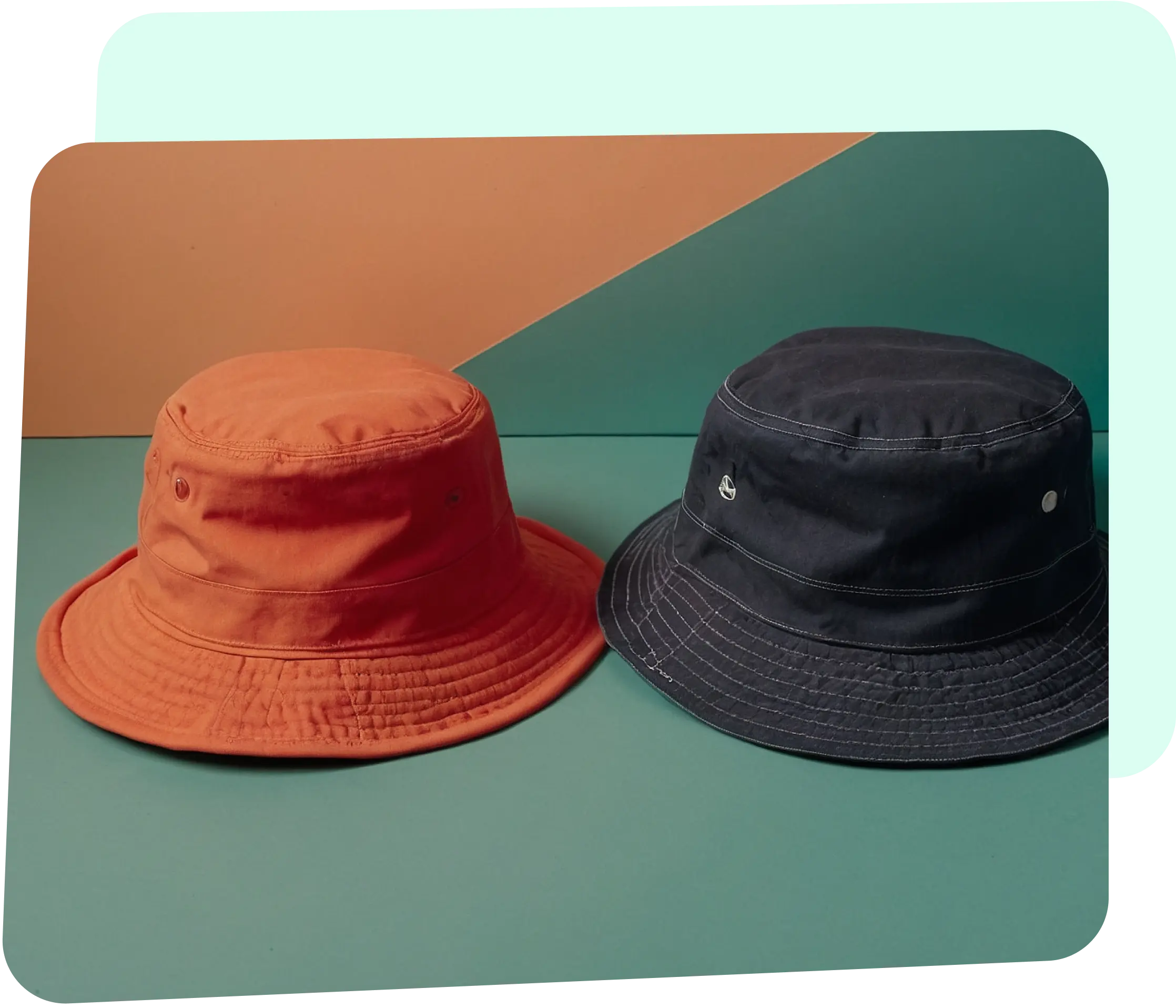 Black and orange hats