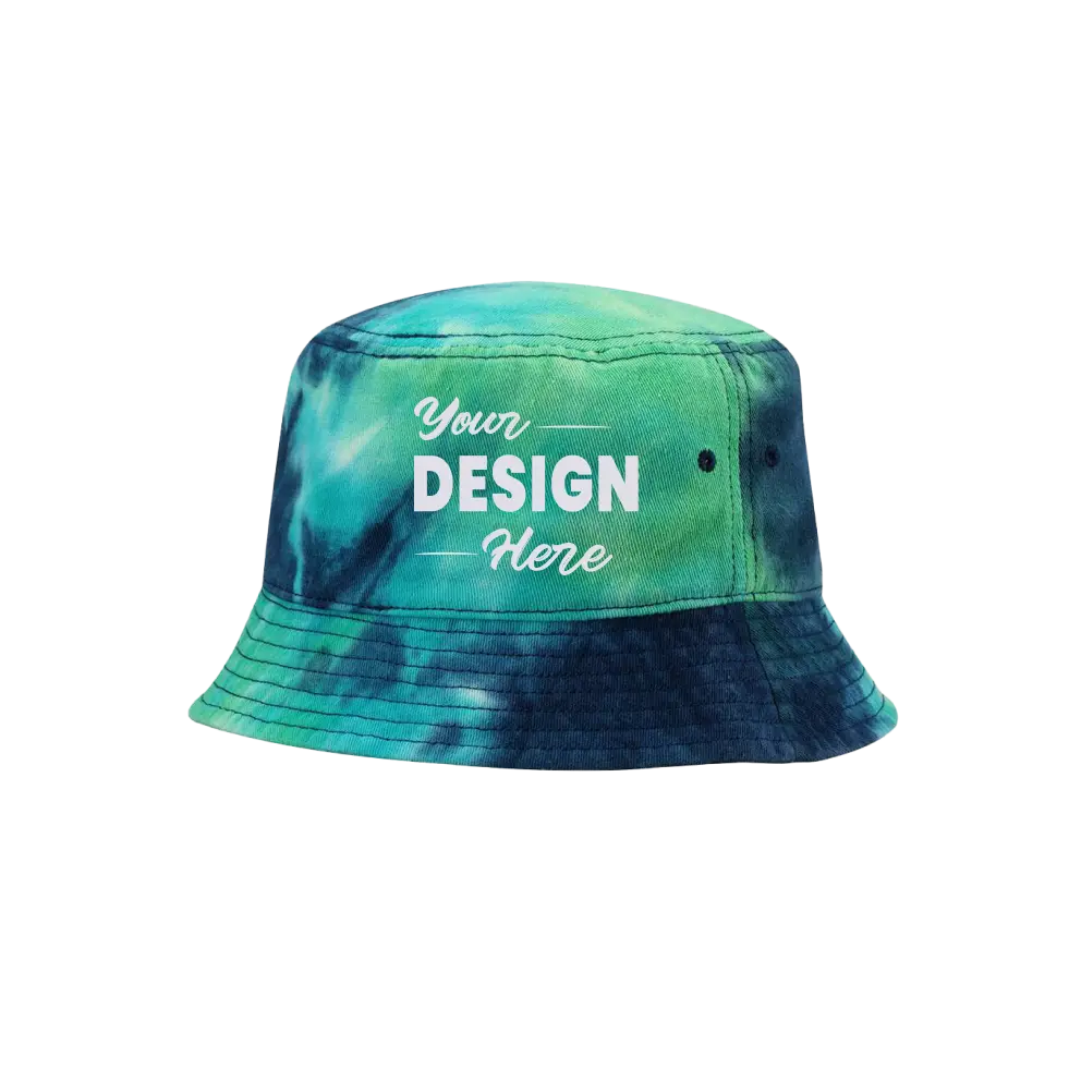Green-blue bucket hat