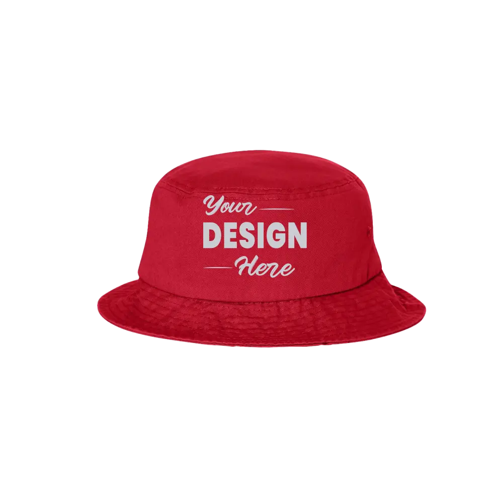 Red bucket hat