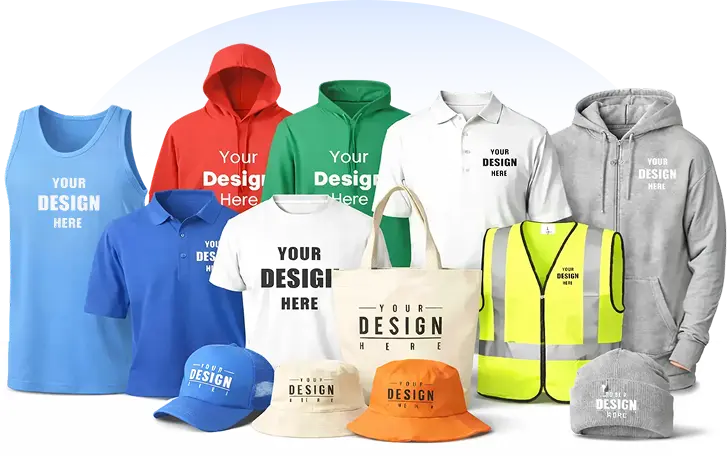 Custom hoodie, t-shirt, tote bag and hat