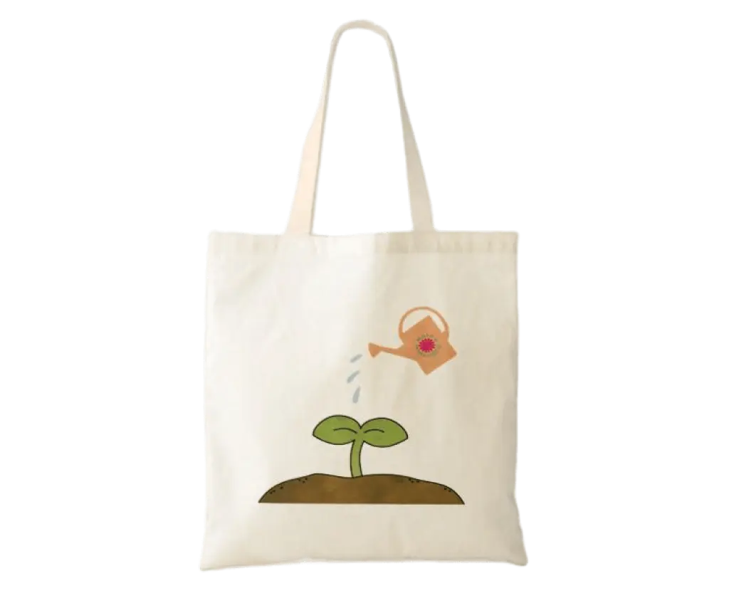 Tote bag with plant print