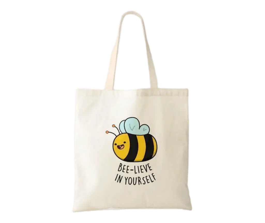 Tote bag with bee print