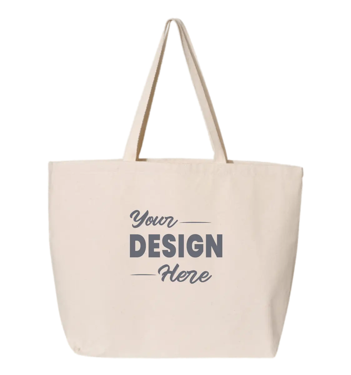 Beige color jumbo canvas bag