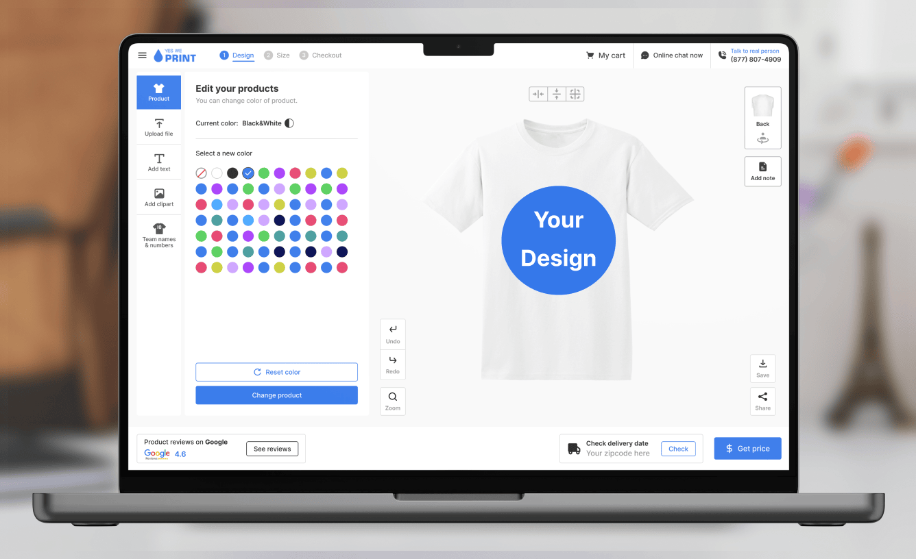 Design studio page displayed on laptop
